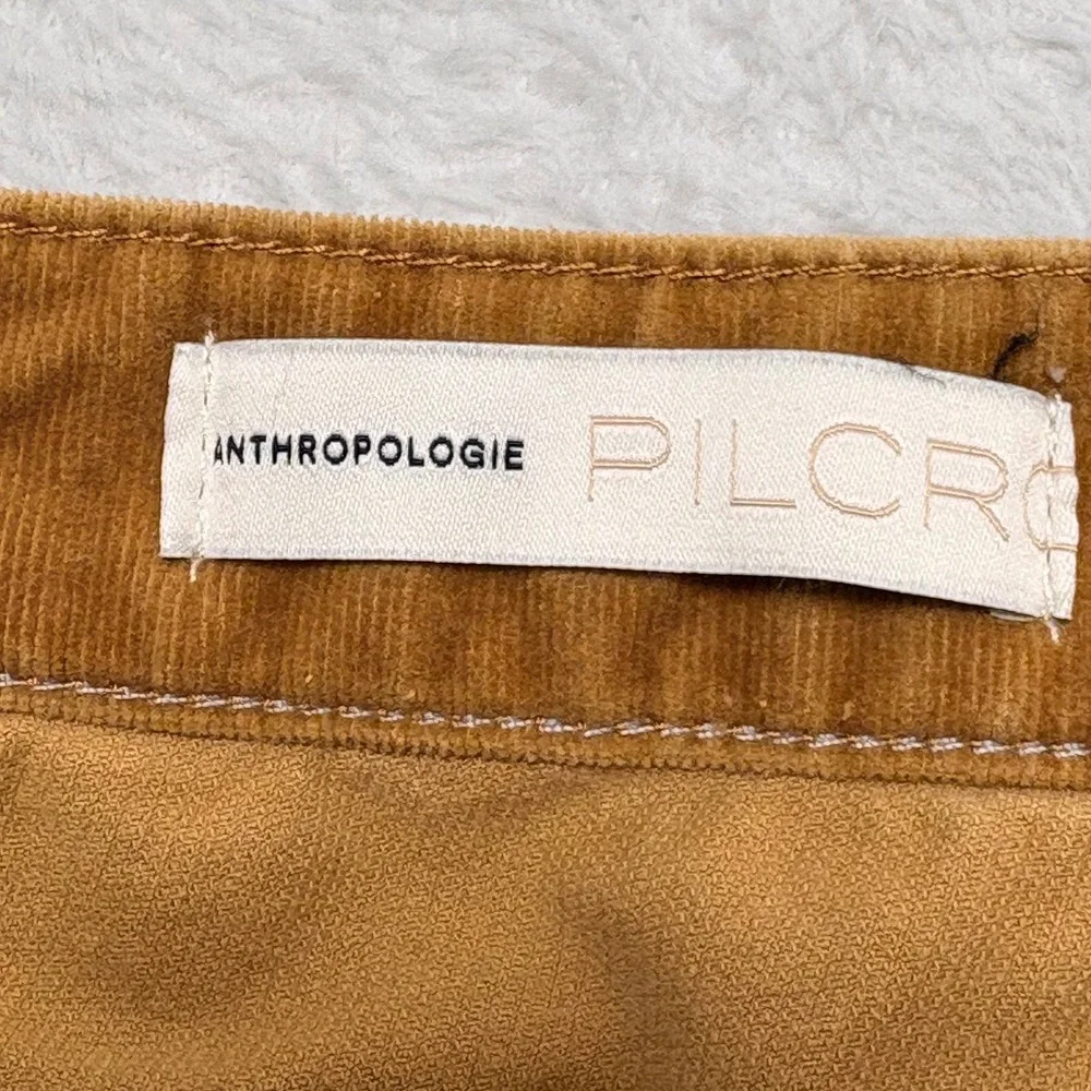Anthropologie Pilcro High Rise Skinny Corduroy Pants Brown Button Fly Size 29
